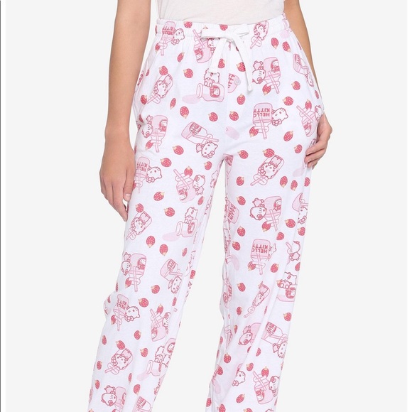 Sanrio | Intimates u0026 Sleepwear | Hello Kitty Strawberry Milk Pajama Pants |  Poshmark